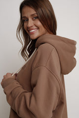 BROWN HOODED SWEATSHIRT - MOHELI