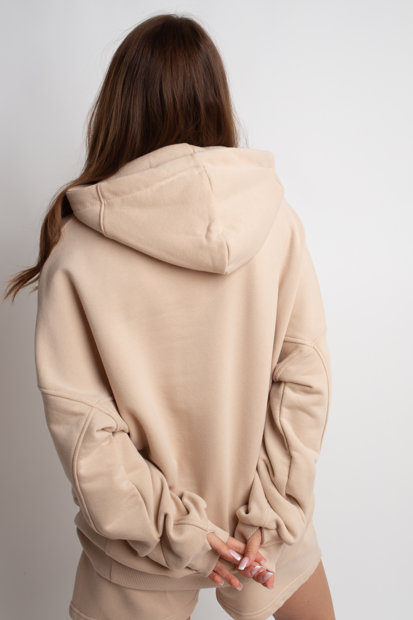 Übergroßes Kapuzen -Sweatshirt in Beige - Egeria