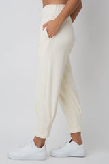 ECRU JOGGERS WITH TAPERED LEGS - ANACAPA