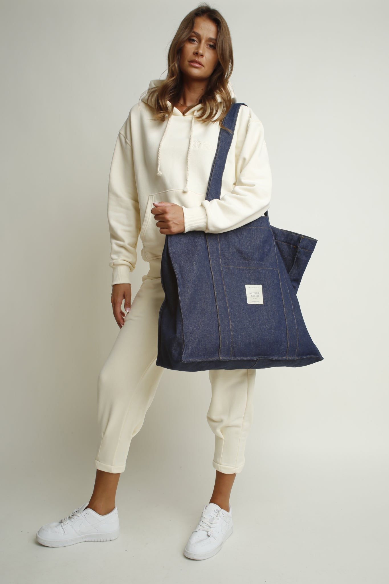 DENIM SHOPPER BAG NAVY BLUE - LIDO