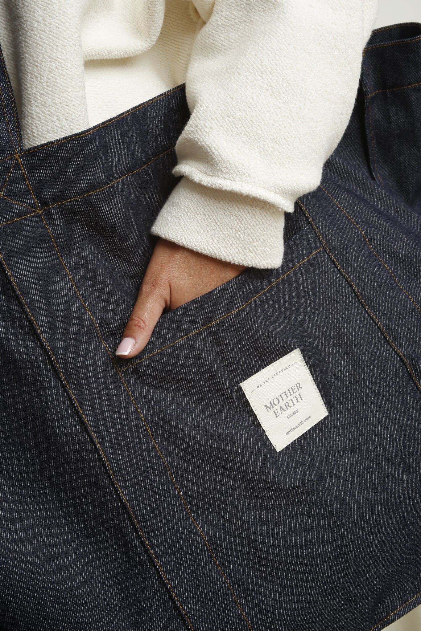 DENIM SHOPPER BAG DARK NAVY - LIDO