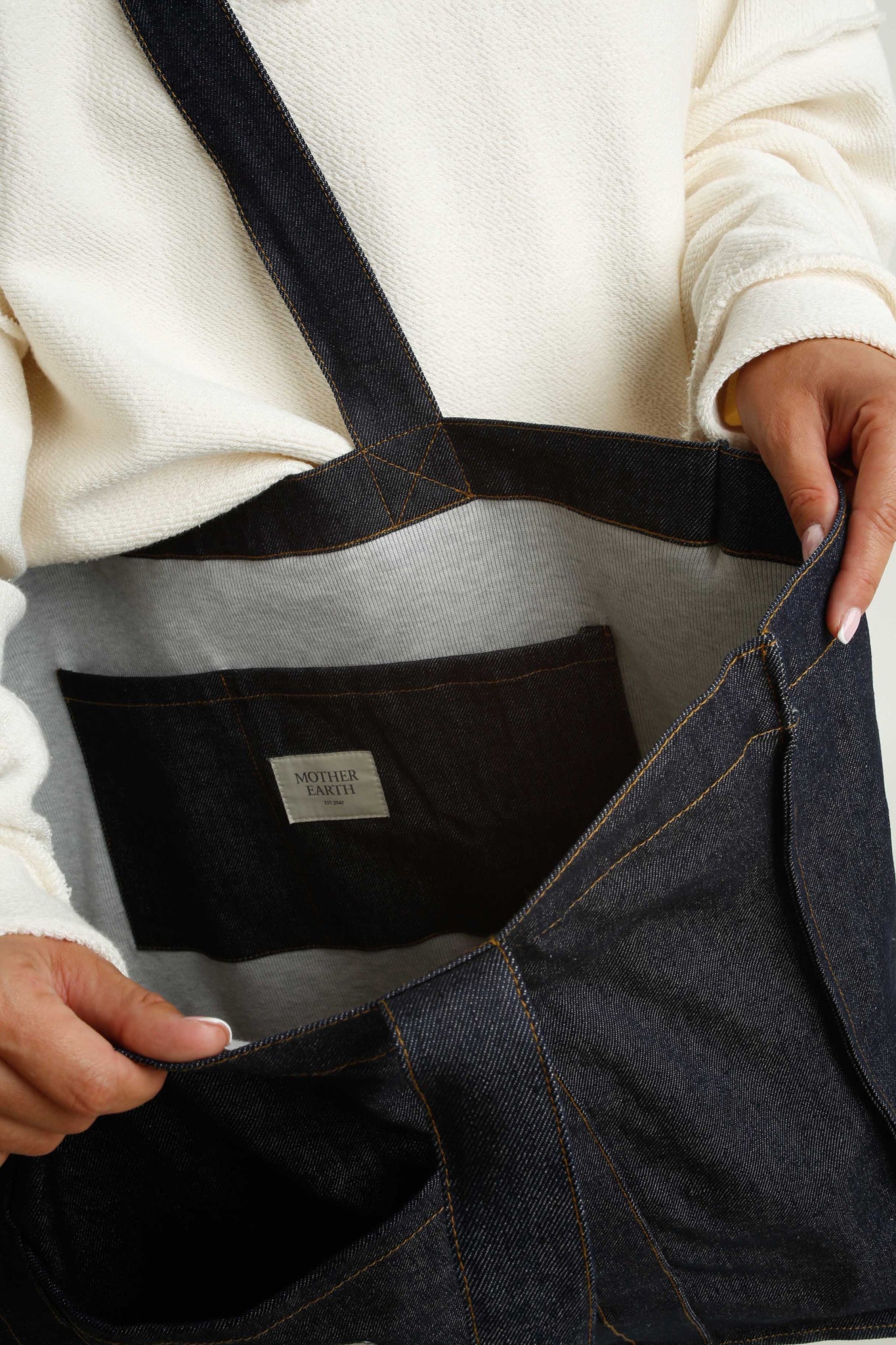 DENIM SHOPPER BAG DARK NAVY - LIDO