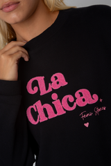 La Chica Crewneck Sweatshirt in Schwarz - Vald