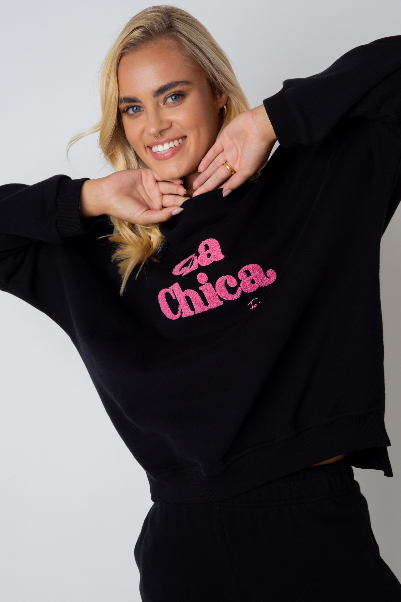 La Chica Crewneck Sweatshirt in Schwarz - Vald