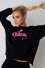 La Chica Crewneck Sweatshirt in Schwarz - Vald