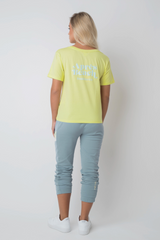 Apres Beach Lime Green T -Shirt mit Blauprint - Manuel