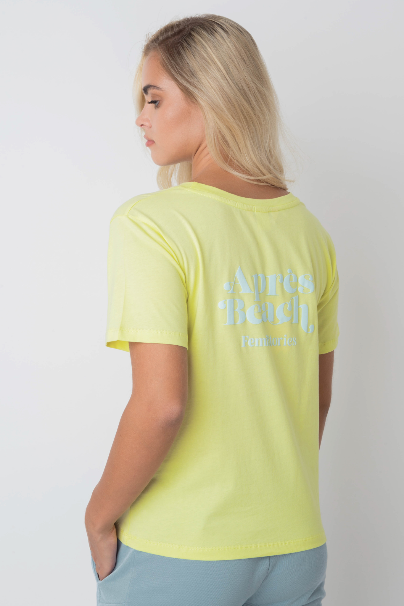 Apres Beach Lime Green T -Shirt mit Blauprint - Manuel