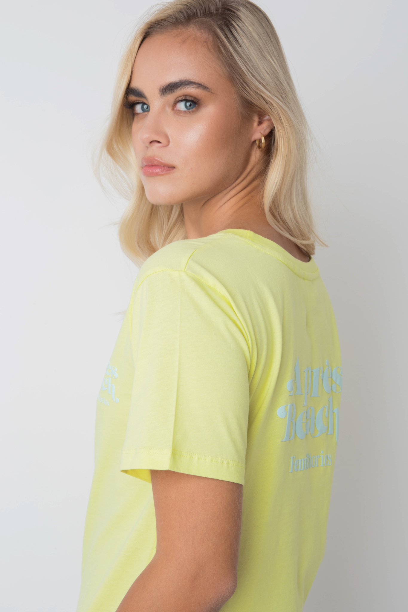 Apres Beach Lime Green T -Shirt mit Blauprint - Manuel