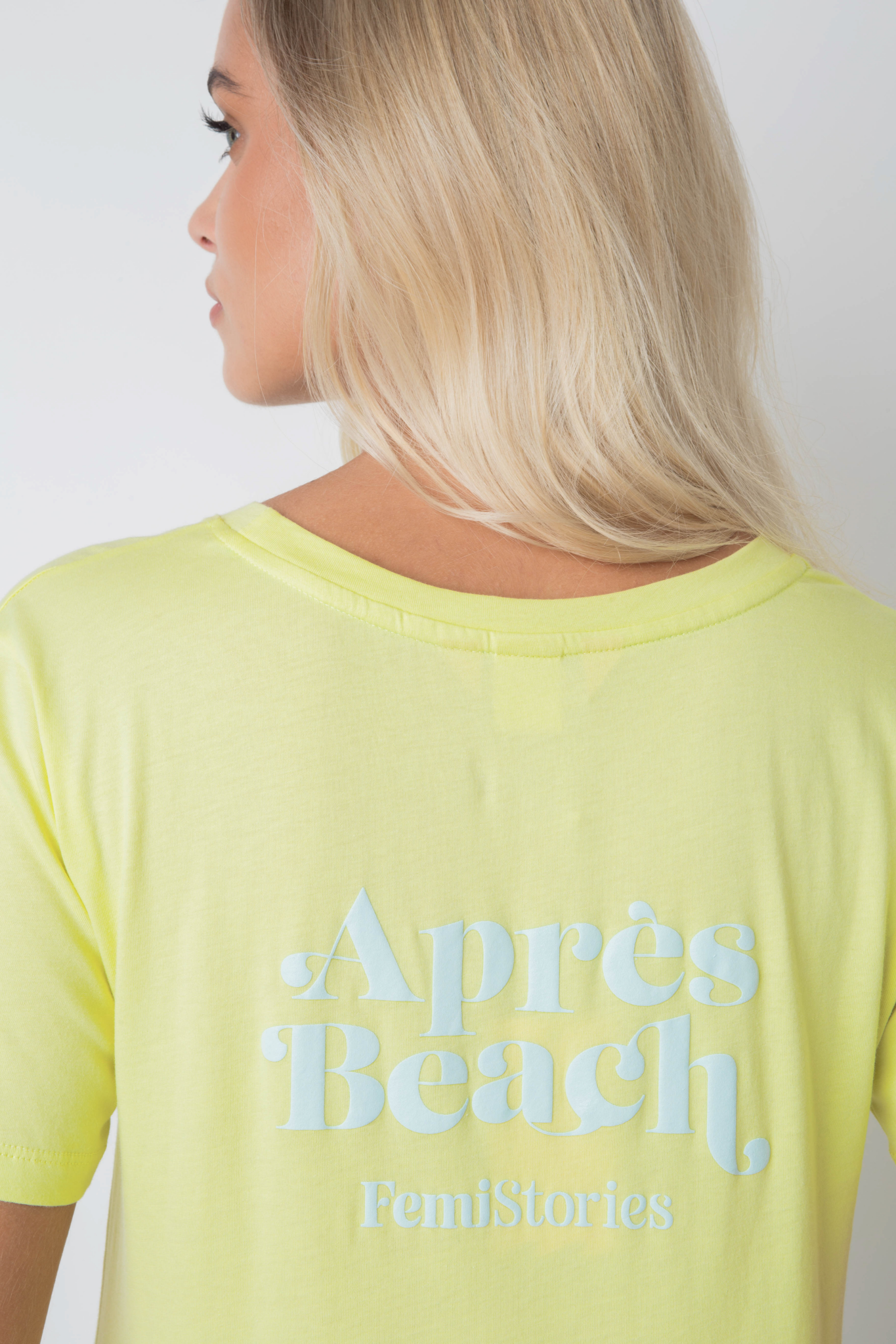 Apres Beach Lime Green T -Shirt mit Blauprint - Manuel