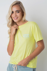 Apres Beach Lime Green T -Shirt mit Blauprint - Manuel