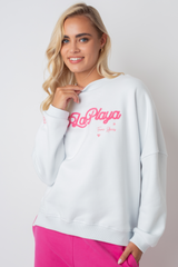 La Playa Crewneck Sweatshirt White - Vald