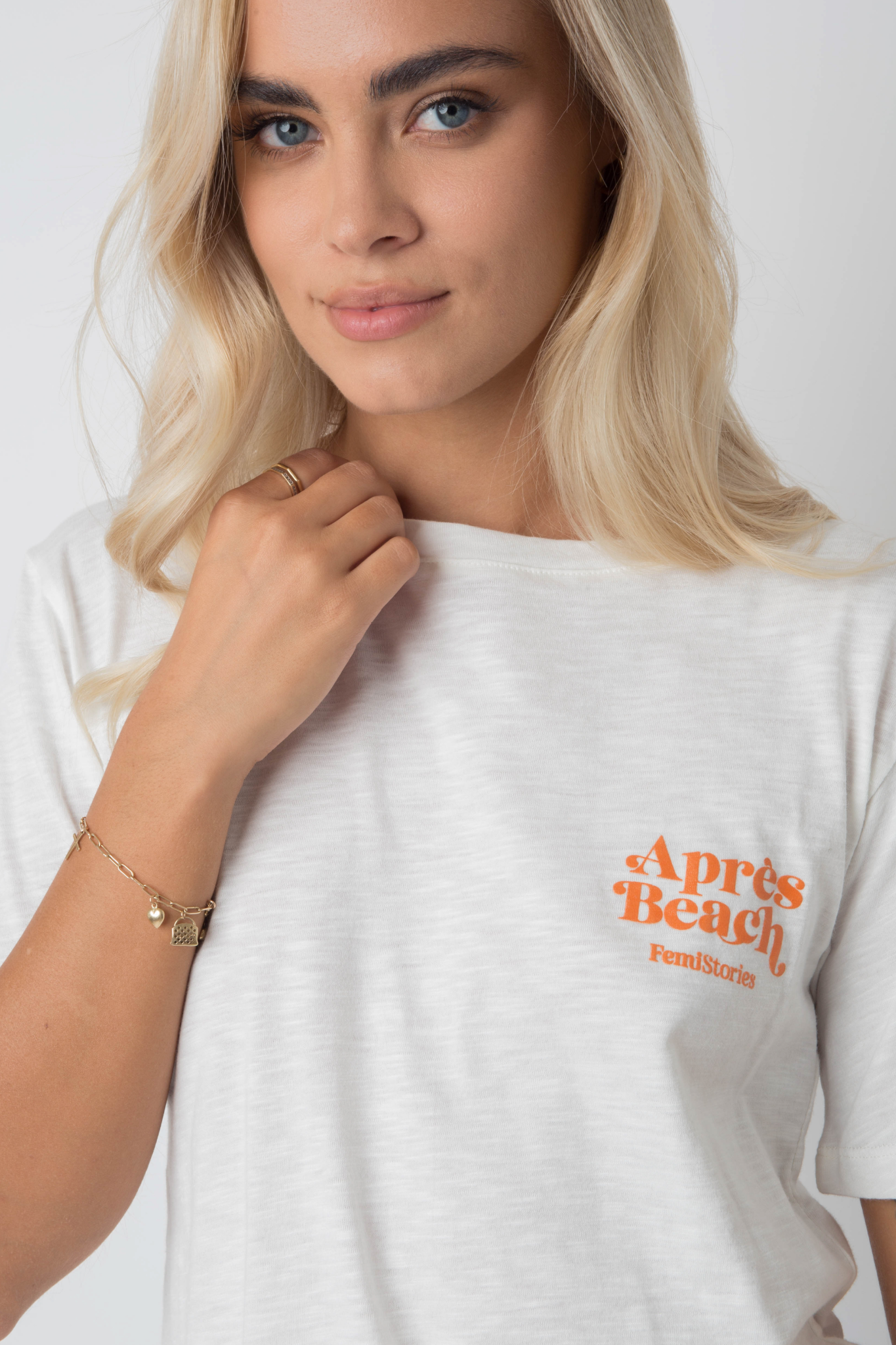 T -Shirt Apres Beach Ecru mit Orangendruck - Manuel