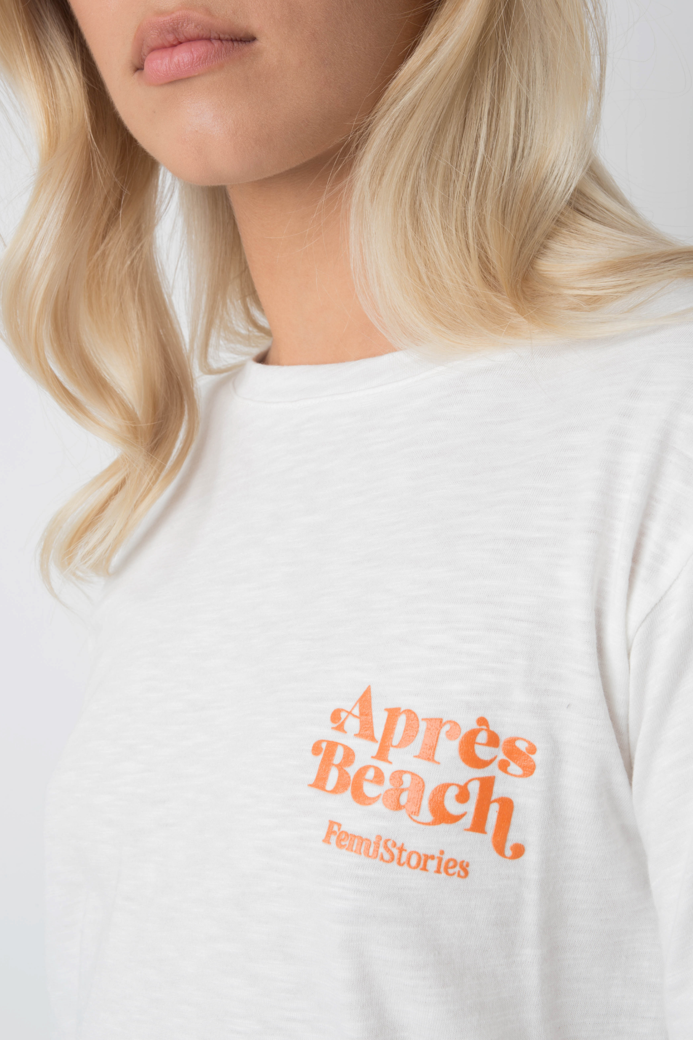 T -Shirt Apres Beach Ecru mit Orangendruck - Manuel