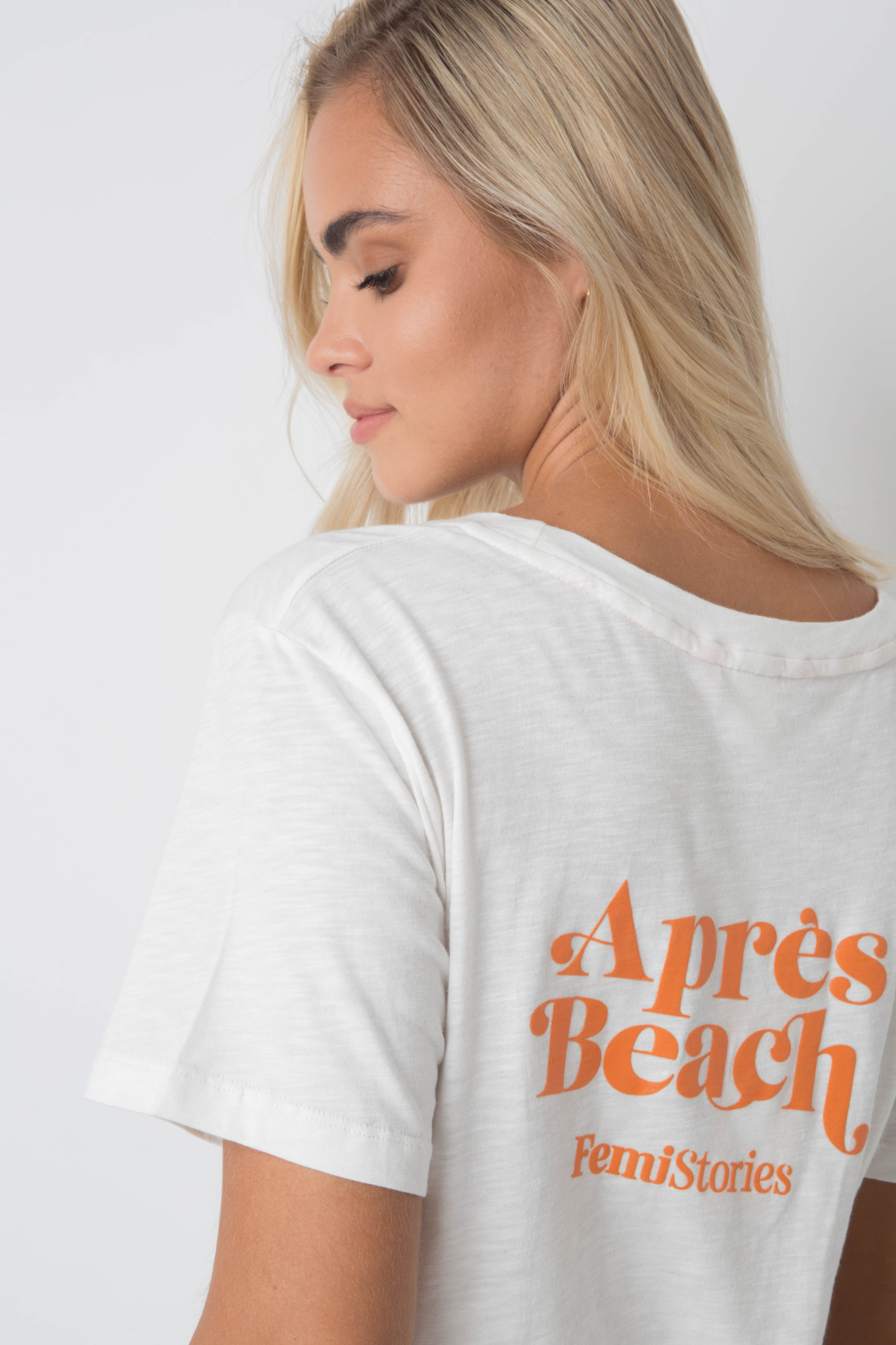 T -Shirt Apres Beach Ecru mit Orangendruck - Manuel