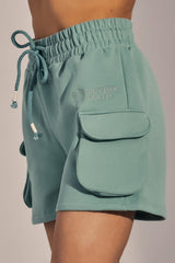 TURQUOISE POCKET SHORTS - SACHALIN